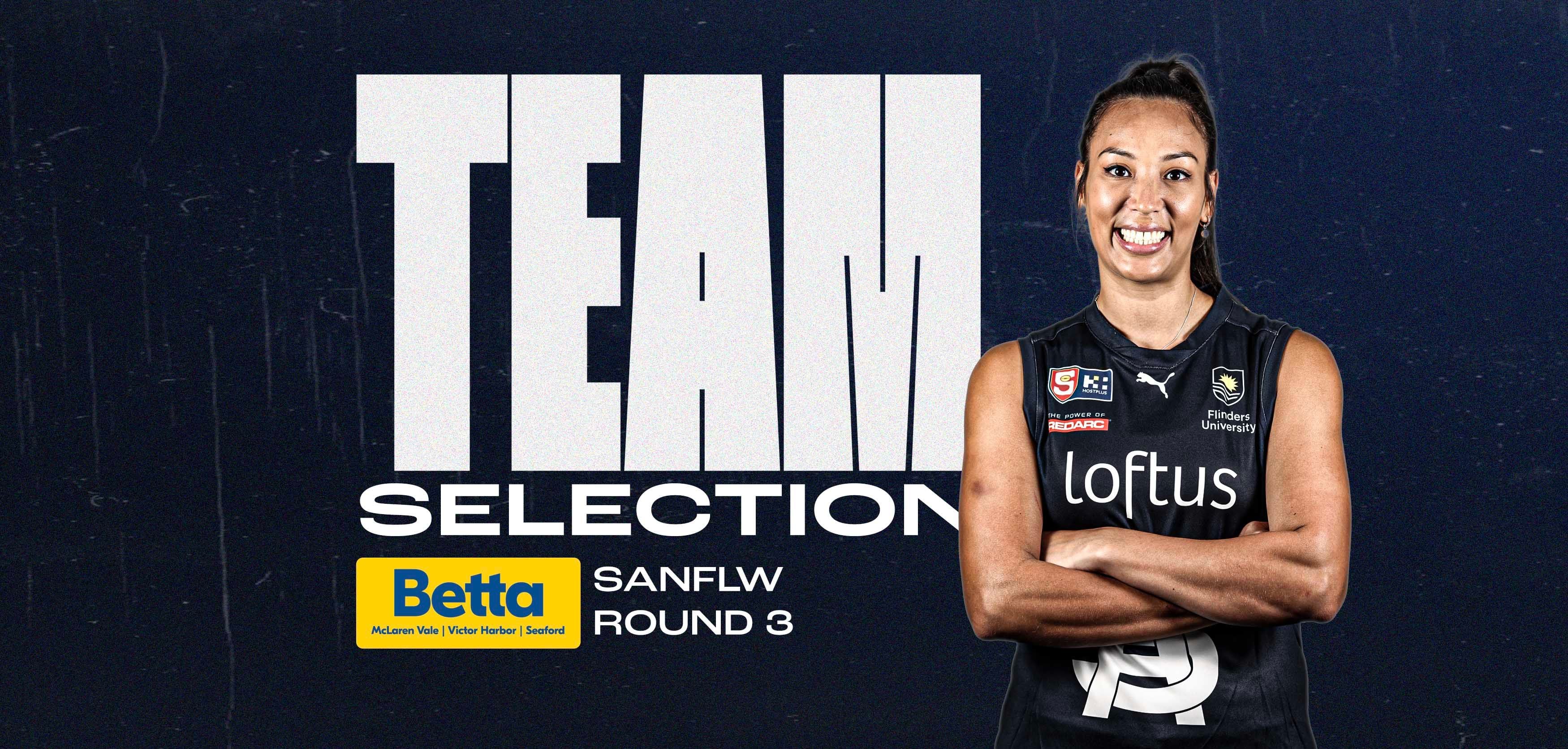 BETTA Team Selection: SANFLW Round 3 v North Adelaide BETTA Team Selection: SANFLW Round 3 v North Adelaide